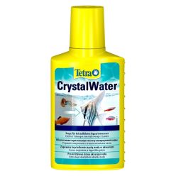 Butelka preparatu akwarystycznego Tetra CrystalWater 100ml do szybkiego klarowania mętnej wody w akwarium słodkowodnym.