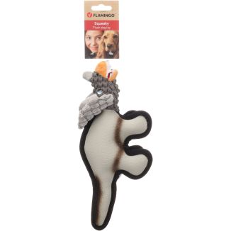 Flamingo Dinozaur Szary Saura Zabawka Z Piszczałką Dla Psa S 31cm