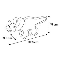 Flamingo Dinozaur Szary Saura Zabawka Z Piszczałką Dla Psa L 37,5cm