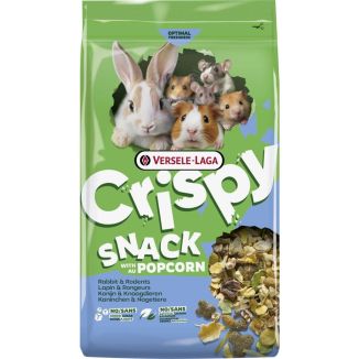 Opakowanie przysmaku dla gryzoni i królików Versele-Laga Crispy Snack z puszystym popcornem i karobem o wadze 550g.