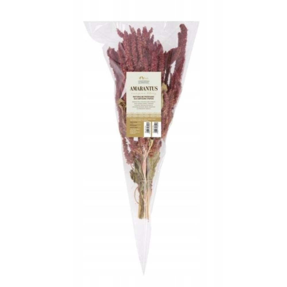 Opakowanie 80g naturalnych całych kłosów amarantusa TIVO dla ptaków, papug, gryzoni i królików.
