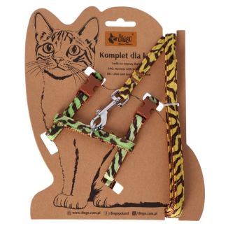 Dingo Komplet Dla Kota - Smycz I Szelki Leopard