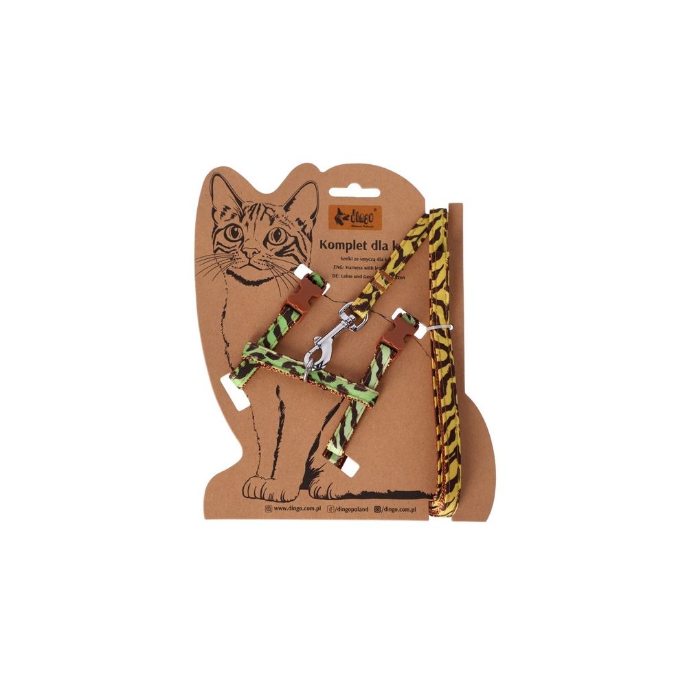 Dingo Komplet Dla Kota - Smycz I Szelki Leopard
