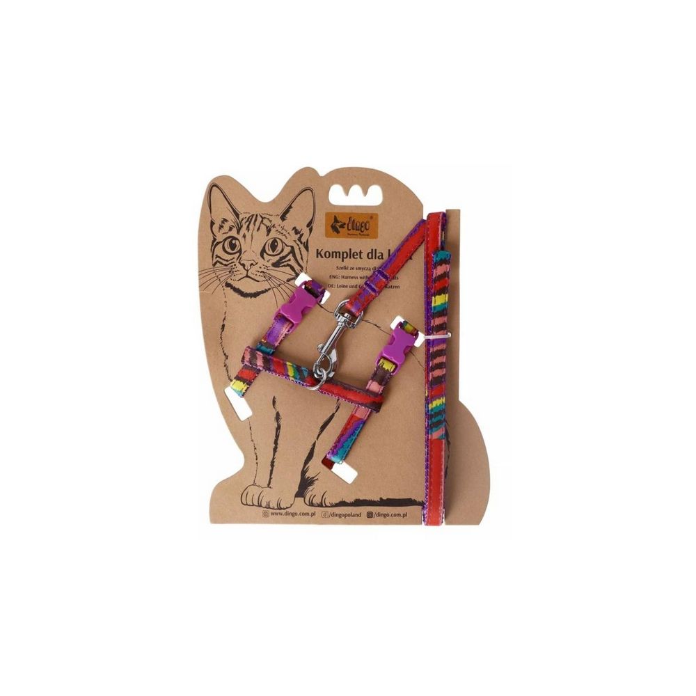Dingo Komplet Dla Kota - Smycz I Szelki Funky Cat