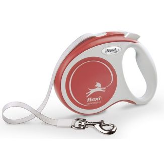 Flexi New Comfort Plus Smycz Taśma S 5M Jasnoczerwona