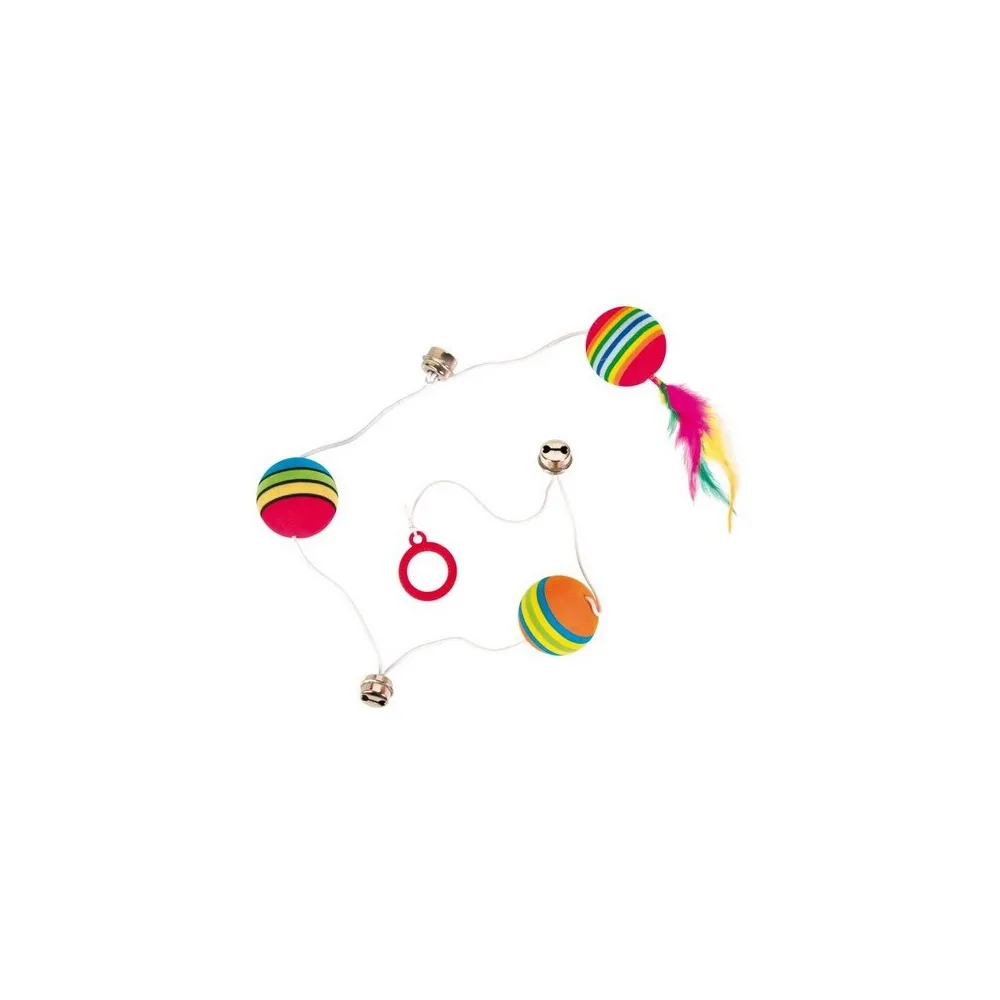 Tx-4133 Piłki Tęczowe Na Gumce Z Piórem