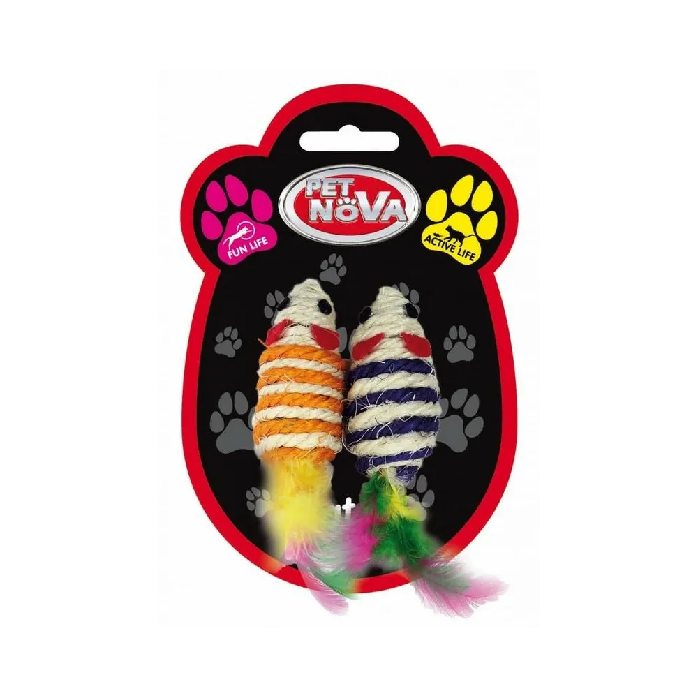 Pet Nova Cat Myszki Sizalowe+ Piór. 2Szt  /12