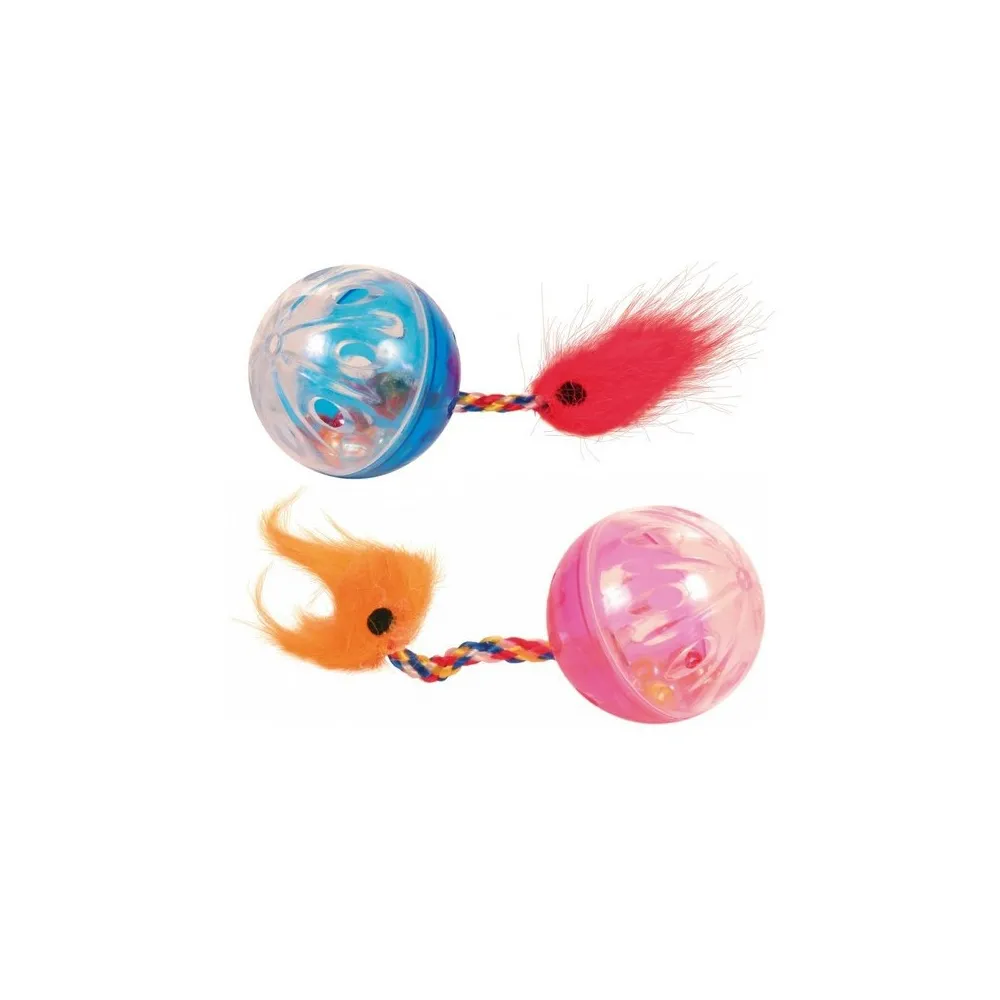 Tx-4165 Piłka Grzechocząca Z Piórkiem  2Szt