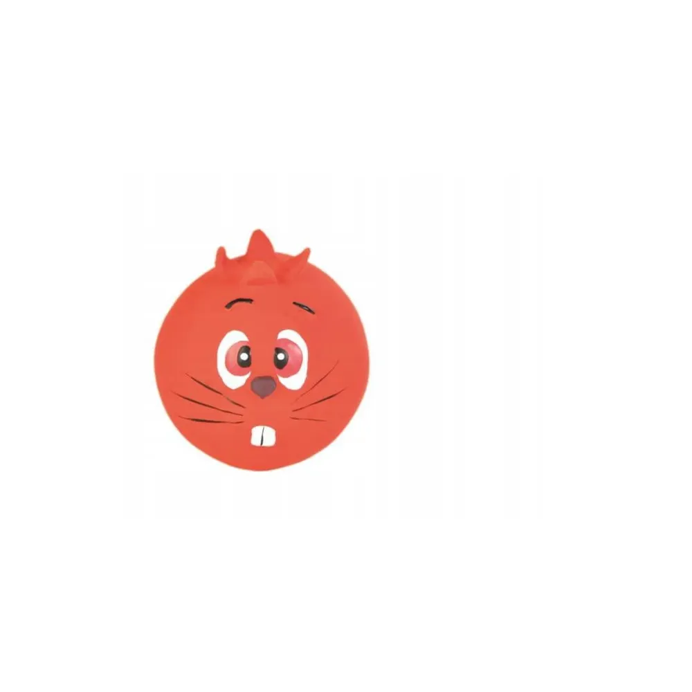 Kolorowa piłka lateksowa Trixie o średnicy 6 cm z zabawną minką i piszczałką dla psa