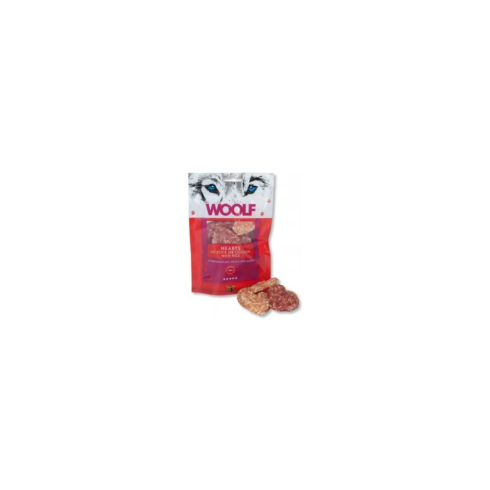 Woolf Hearts of Duck or Chicken with Rice 100g – Naturalne Przysmaki