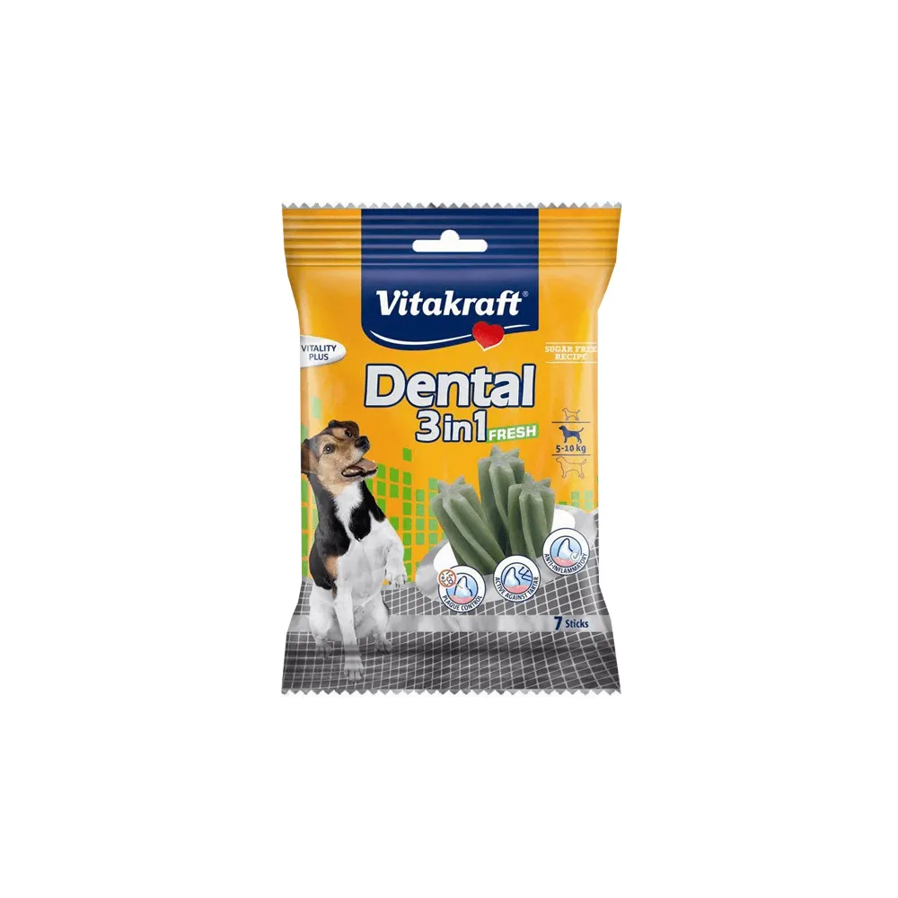 Vitakraft Pies Dental 3In1 Fresh  5-10Kg  7Szt. 120G /12