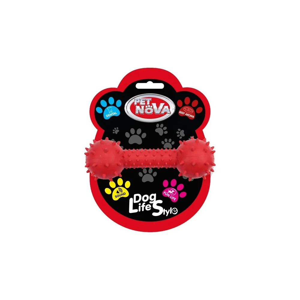 Pet Nova Tpr Dumbbell Pink/Red  12Cm /10
