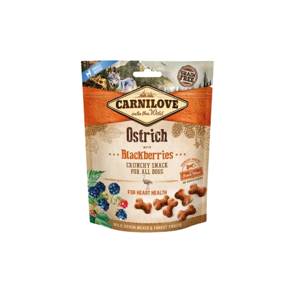 Carnilove Pies Snack Crunch Ostrich &  Blackberries 200G /6