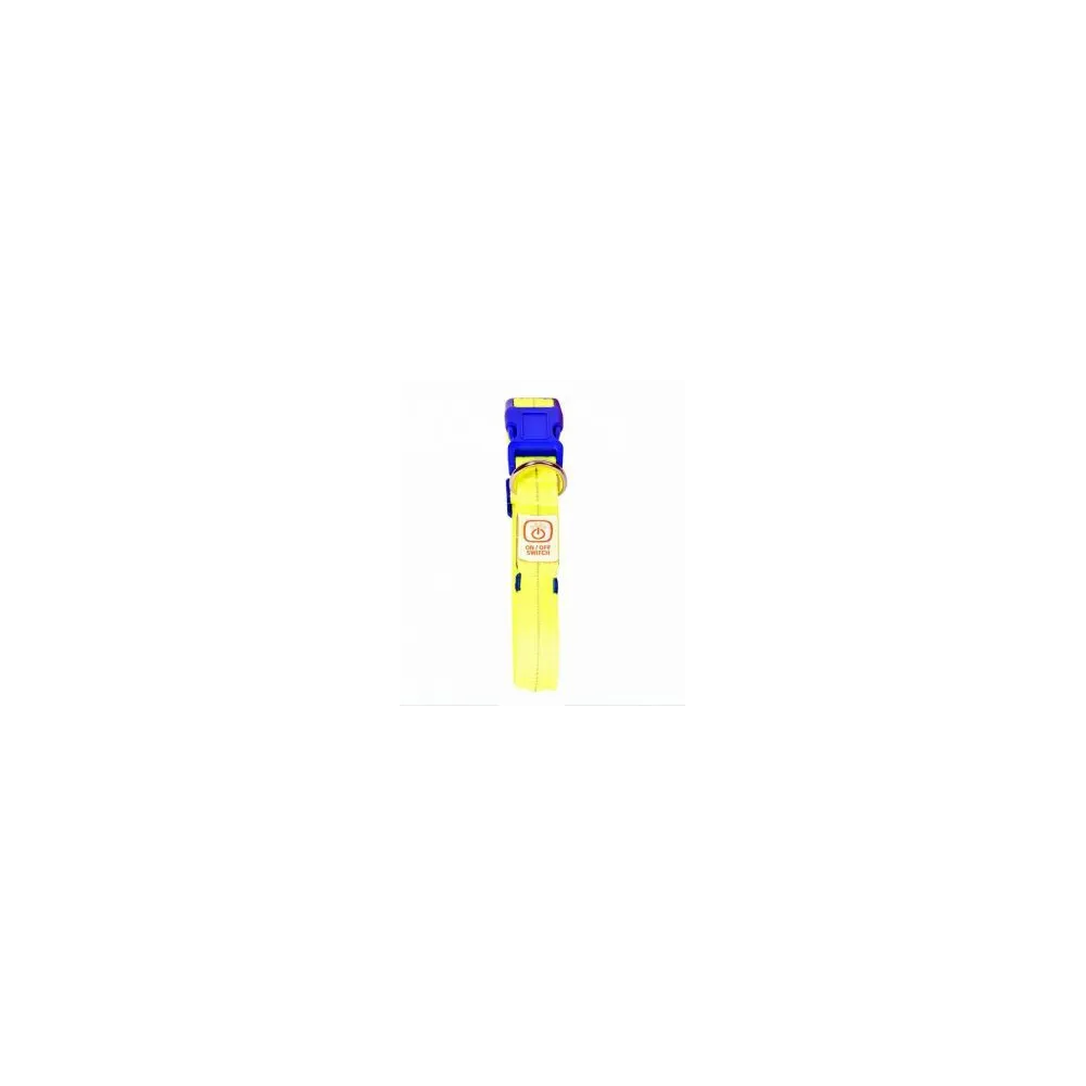 Duvo+ Obroża Świecąca Usb Nylon Żółta 50-70Cm/2,5Cm   1270017