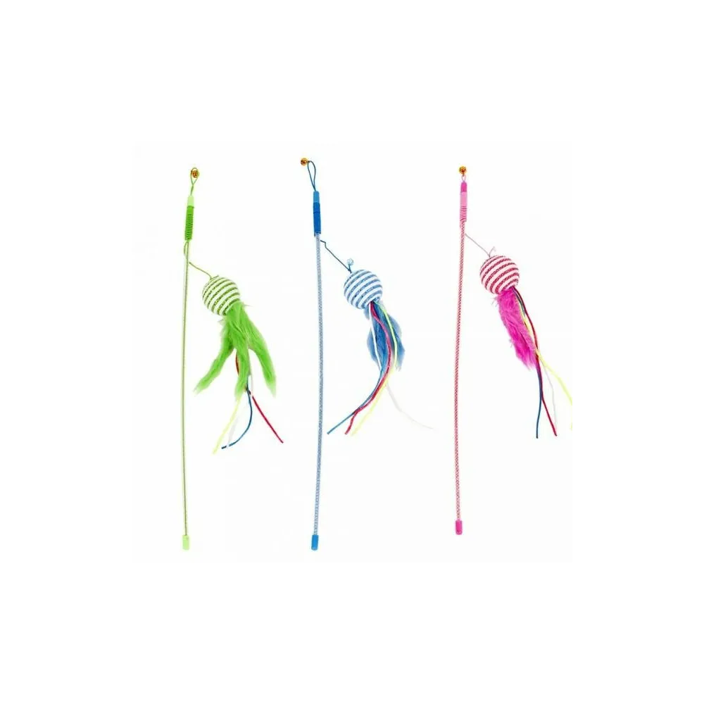 Duvo+ Wędka Dla Kota Piłka+Piórka 46Cm  121045   /6/144