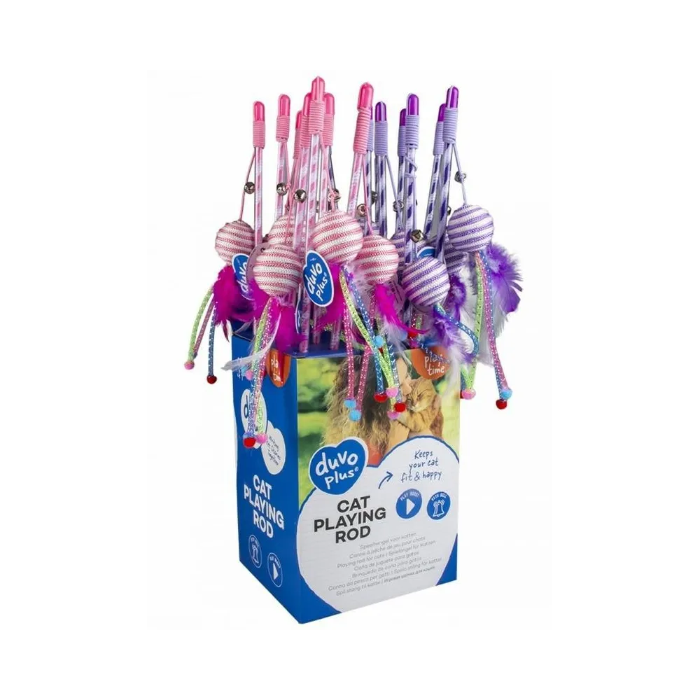 Duvo+ Wędka Dla Kota Piłka Ze Sznurka 15X4X3,5Cm   12059    /16/144