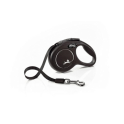 Flexi New Classic Taśma S 5M/15kg Czarna – Smycz Automatyczna dla Psa