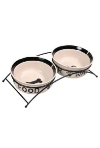 Tx-24641 Miski Cer.na Stojaku 2X0,6L Czarno-Białe