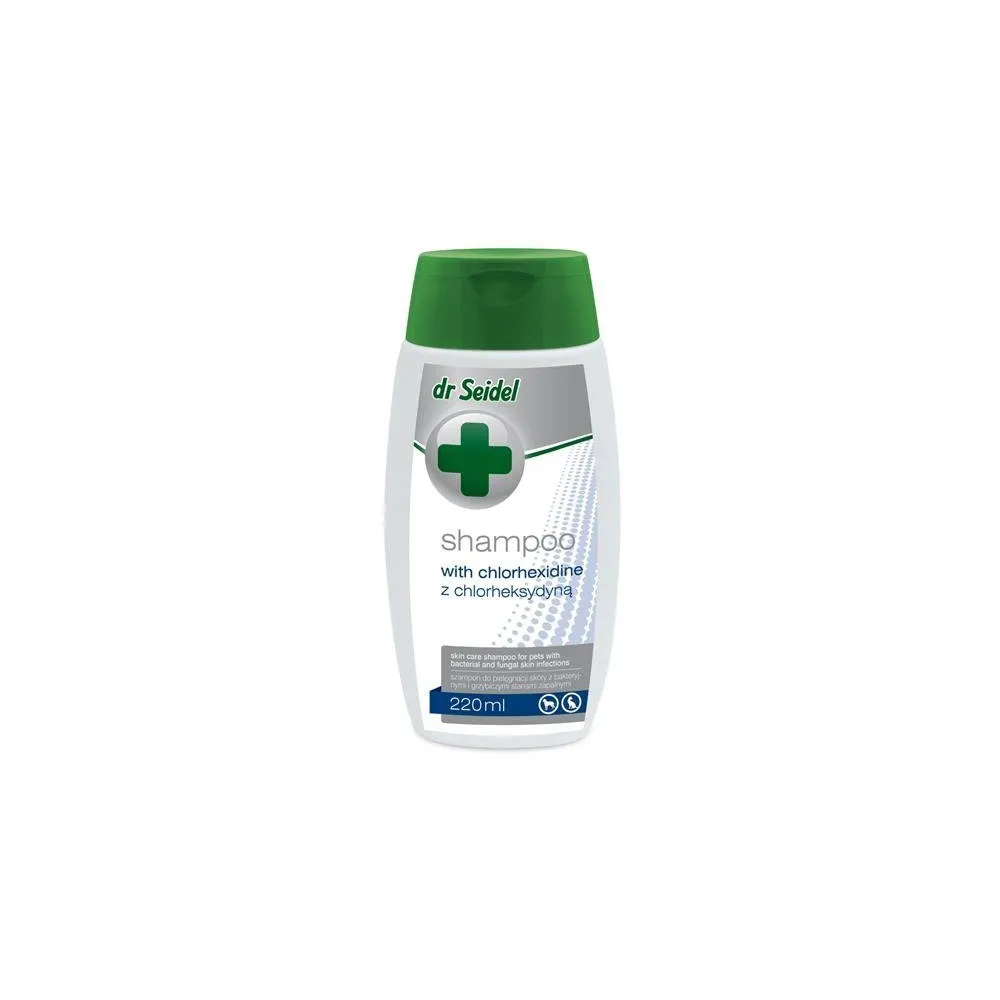 Dr Seidel Szampon z chlorheksydyną 220ml na stany zapalne skóry psa i kota