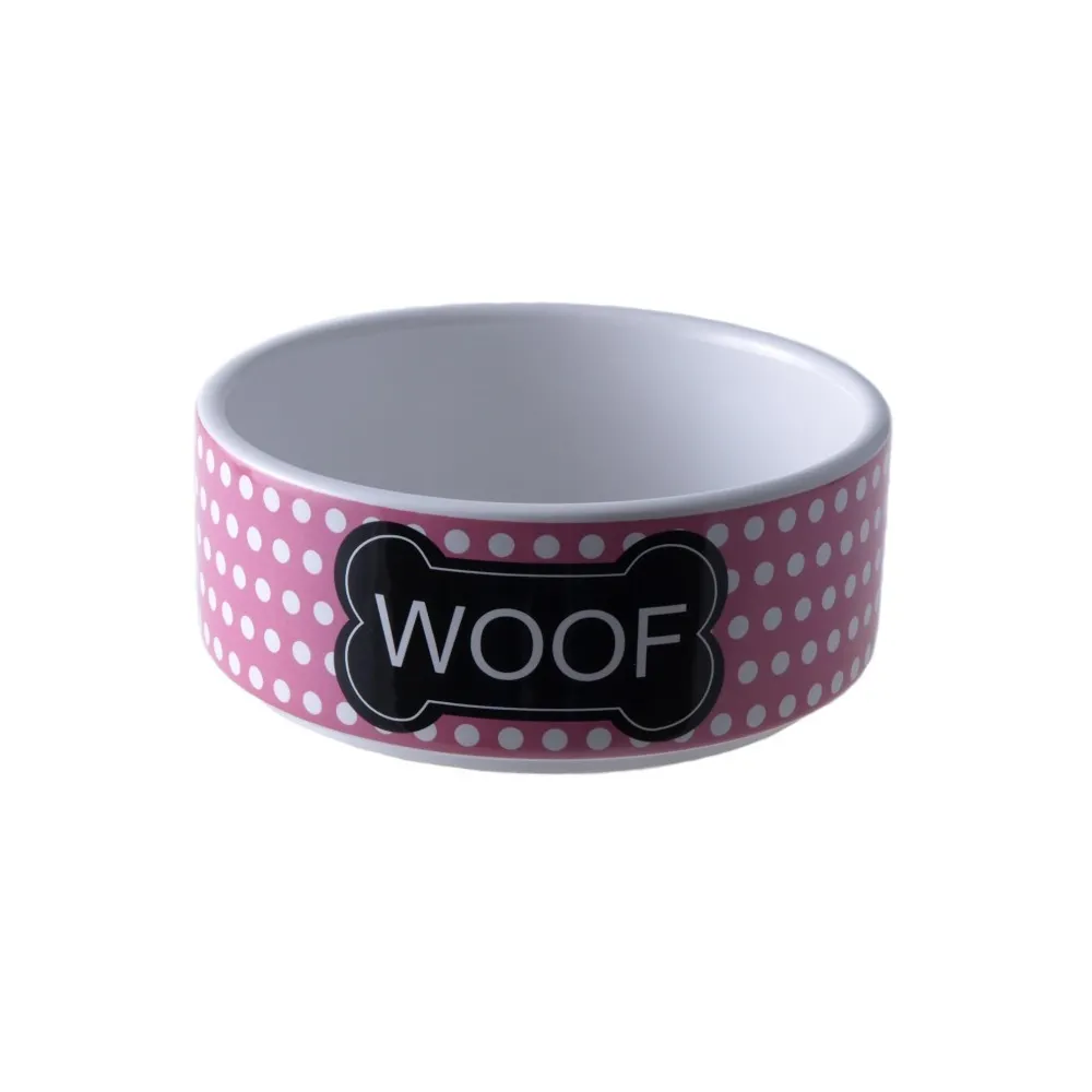 Yarro Miska Ceramiczna Dla Psa Woof       Różowa 13X4,5  Y2732