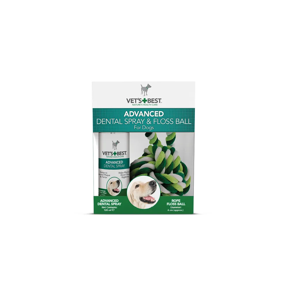 Vets Best Dental Spray 120Ml+Kula Sznur