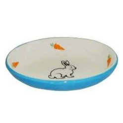 Yarro Miska Ceramiczna Owalna Dla         Królika Niebieska 13X9X2,5Cm