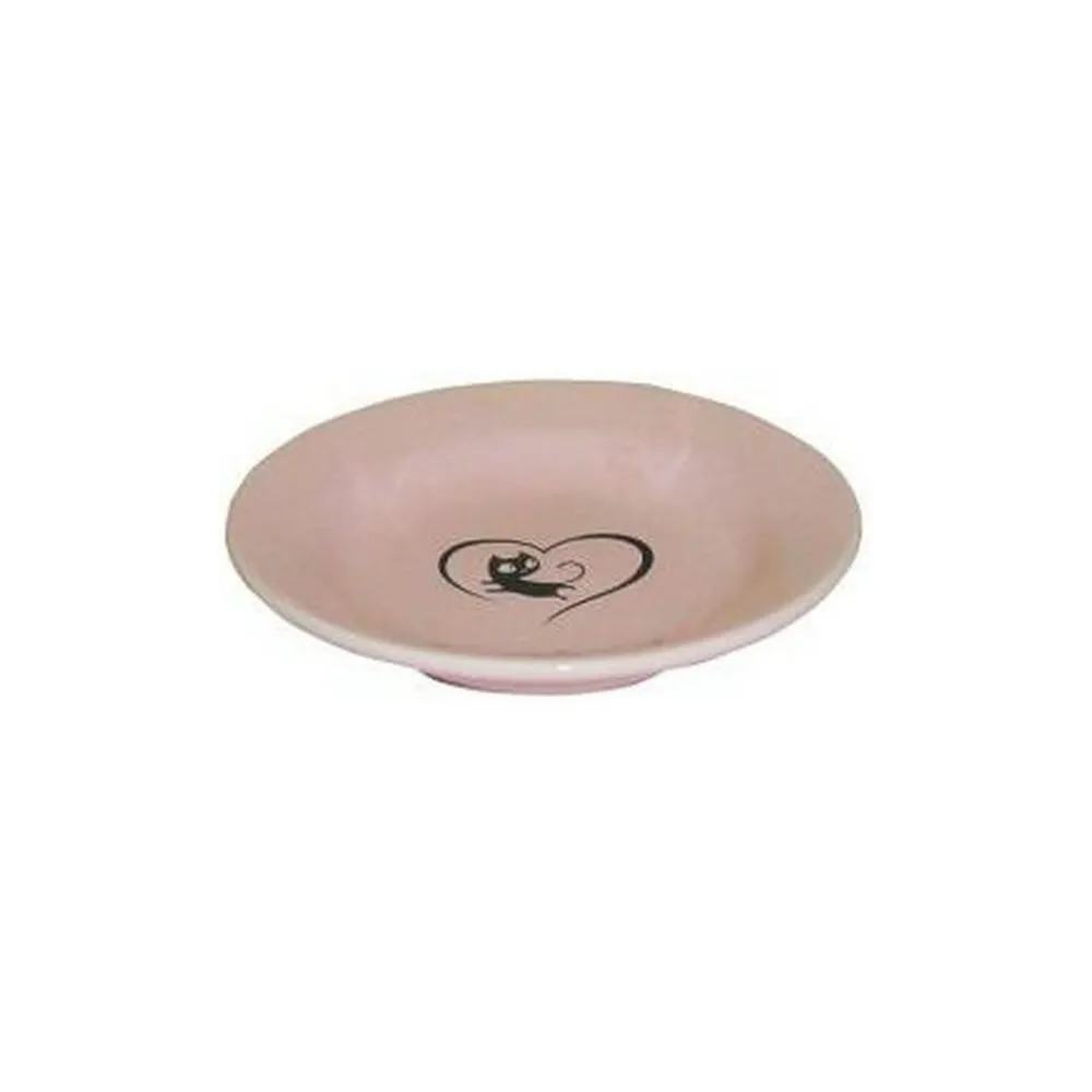 Yarro Miska Ceramiczna Dla Kota Z         Serduszkiem Róż 15,5X3Cm  Y2751