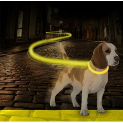 Duvo+ Obroża Świecąca Usb Nylon Żółta 40-55Cm/2,5Cm  1270016