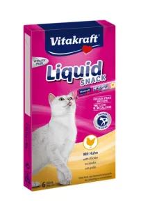 Zestaw sześciu saszetek przysmaku dla kota Vitakraft Cat Liquid-Snack o smaku kurczaka - sklep zoologiczny Konikpolny.pl