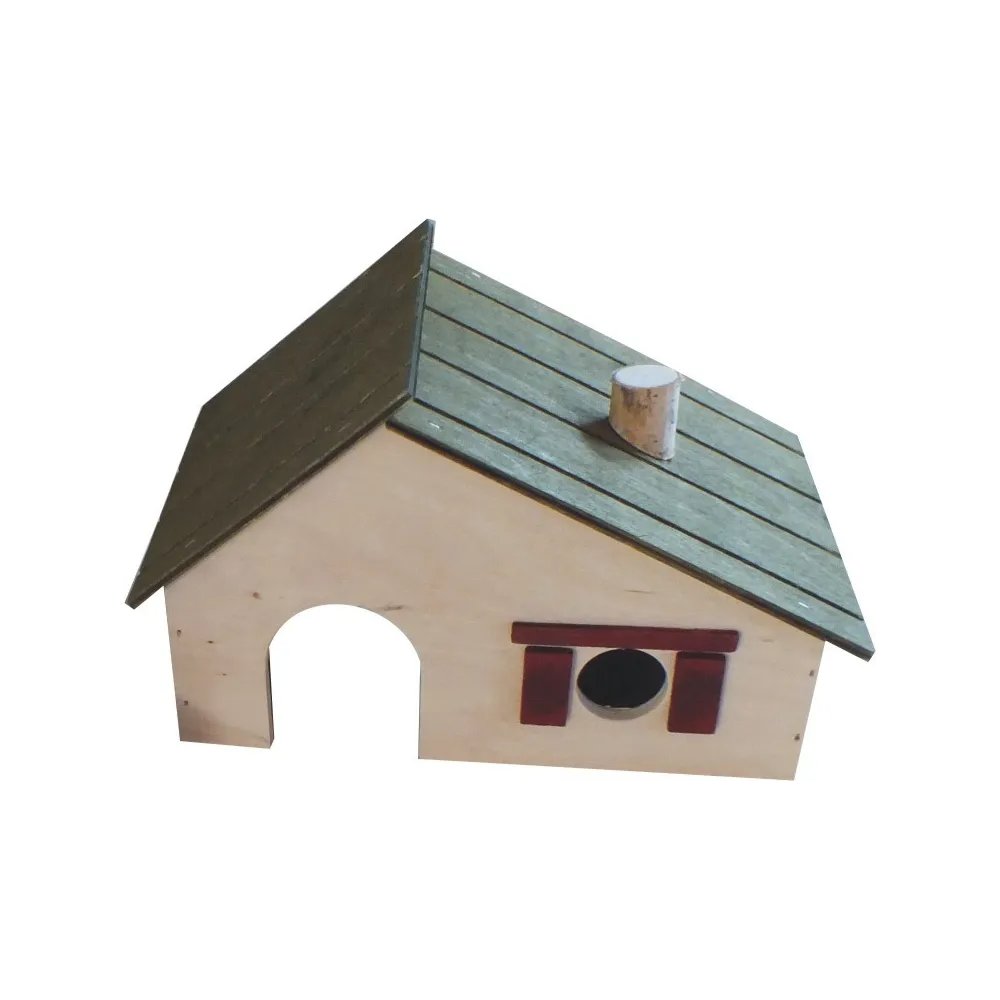 Pinokio Domek dla Chomika "Oliwka" P-83 – Ręcznie Wykonany 18,5x12x12 cm