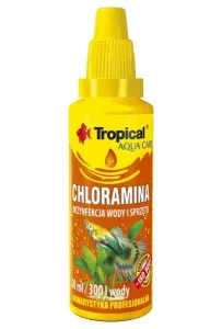 Butelka 30ml preparatu dezynfekującego Tropical Chloramina do sprzętu akwarystycznego