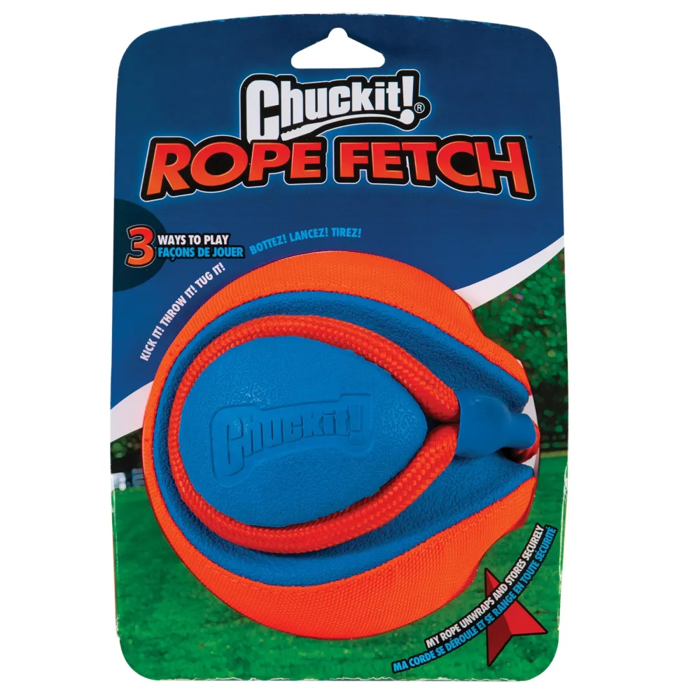 Piłka z Linką dla Psa Rope Fetch 14 cm – Szarpanie, Kopanie, Rzucanie