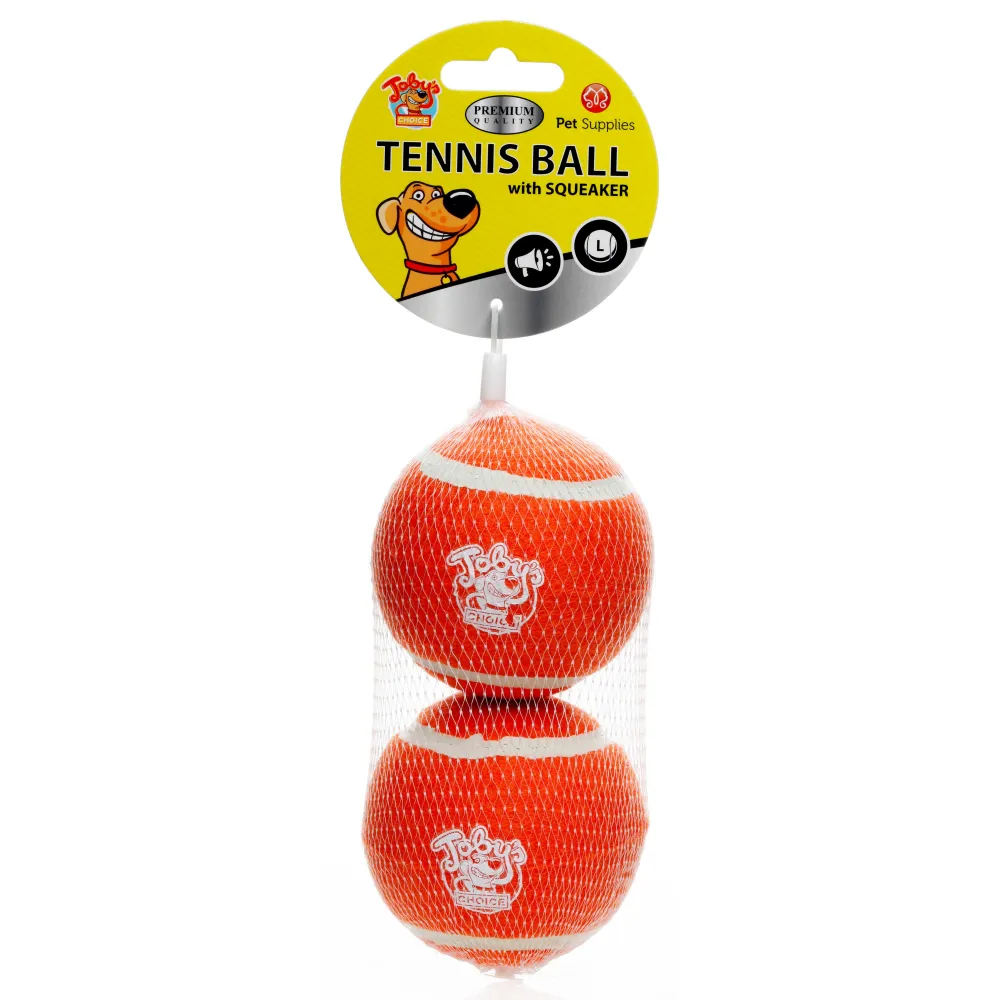 Tennis Ball With Squeaker 2Pak Large