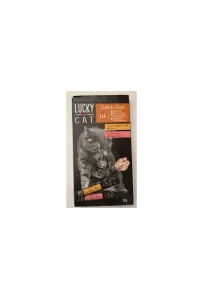 Lucky Cat Budyń 8*15G Drób&Wątróbkax4,  Łosośx4