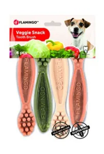 Flamingo Gryzaki Veggie Szczoteczka 12,5Cm X4Szt