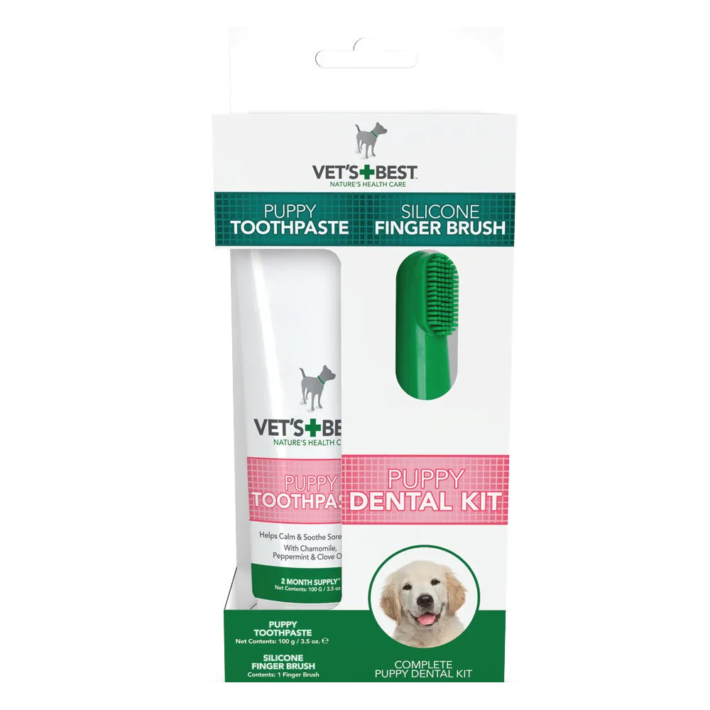 Vet's Best Dental Żel + Szczoteczka Zestaw Puppy