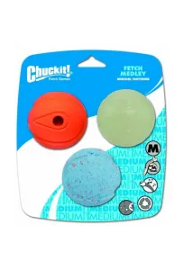 Chuckit! Fetch Medley Zestaw 3 Piłek M 6.5cm (Gwiżdżąca Świecąca Eko)