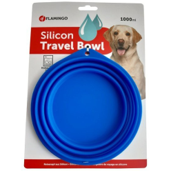 Flamingo Miska Podróżna Silik. Niebieska 1000Ml