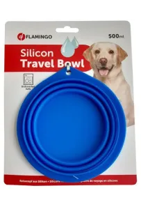 Flamingo Miska Podróżna Silik. Niebieska 500Ml