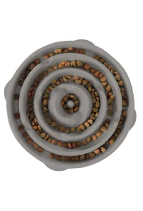 Szara miska spowalniająca jedzenie dla psa Outward Hound Fun Feeder z labiryntem