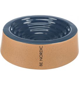 BE NORDIC, miska, dla psa, ciemnoniebieski/beżowy, ceramiczna, 0,2l/ 16 cm