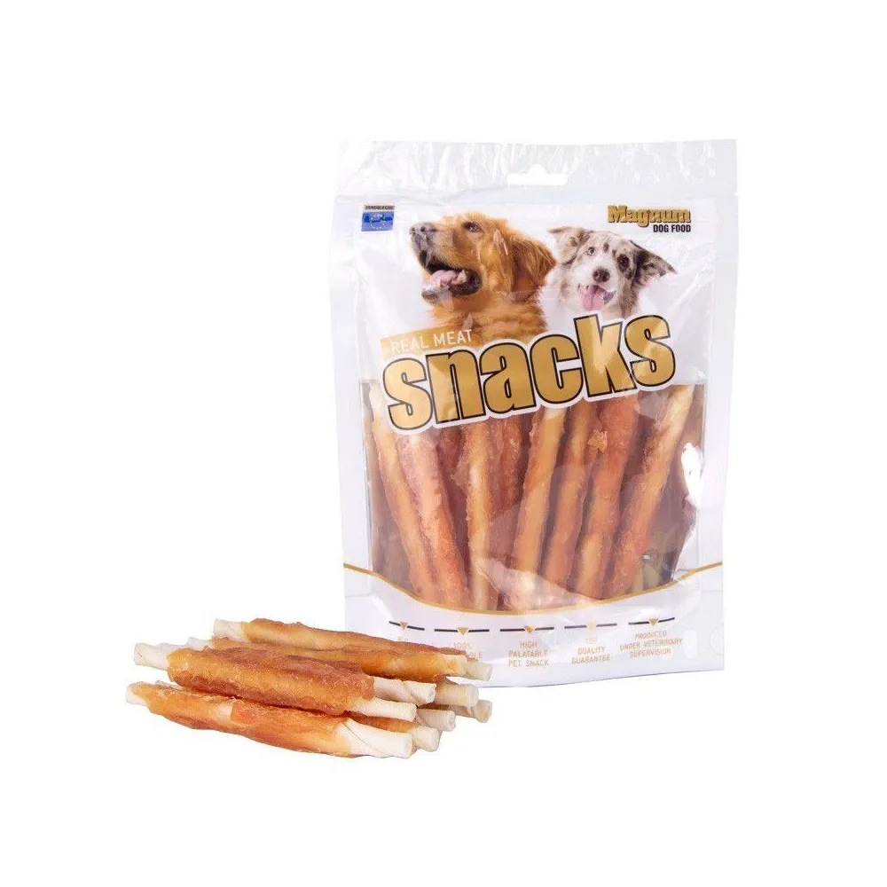 Magnum Patyczki ze skóry bydlęcej z kurczakiem niskotłuszczowe gryzaki dla psa 250g