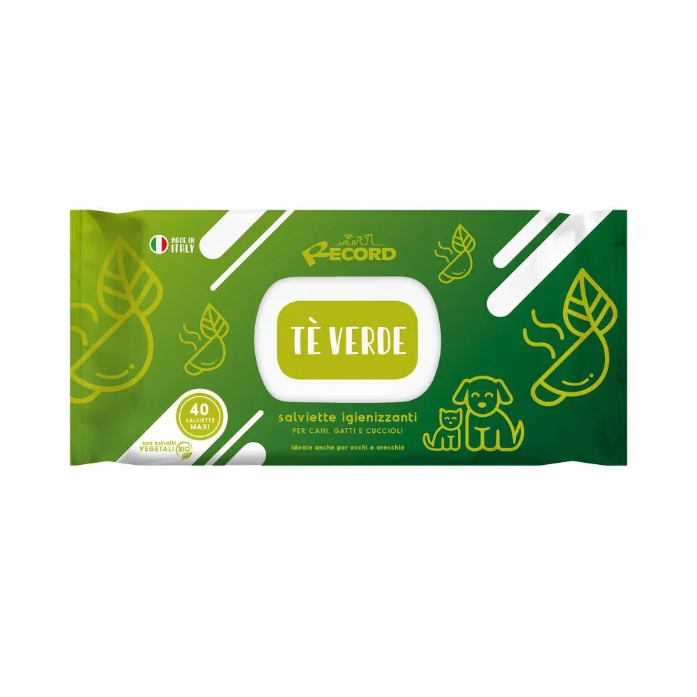 Record Chusteczki Zielona Herbata Xl      40Szt Antybakteryjne