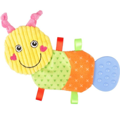 FLAMINGO PLUSZ GĄSIENICA Z GRYZAKIEM CHRZĘŚCI 19cm