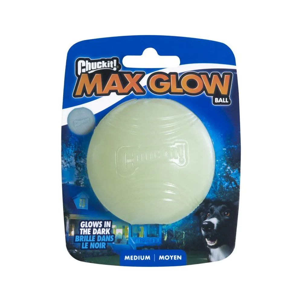 Świecąca w ciemności piłka dla psa Chuckit! Max Glow Ball Medium 6.5cm