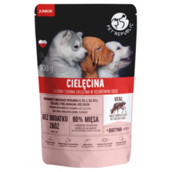 Pet Republic Pies Saszetka 100G           Cielęcina Junior Sos /24