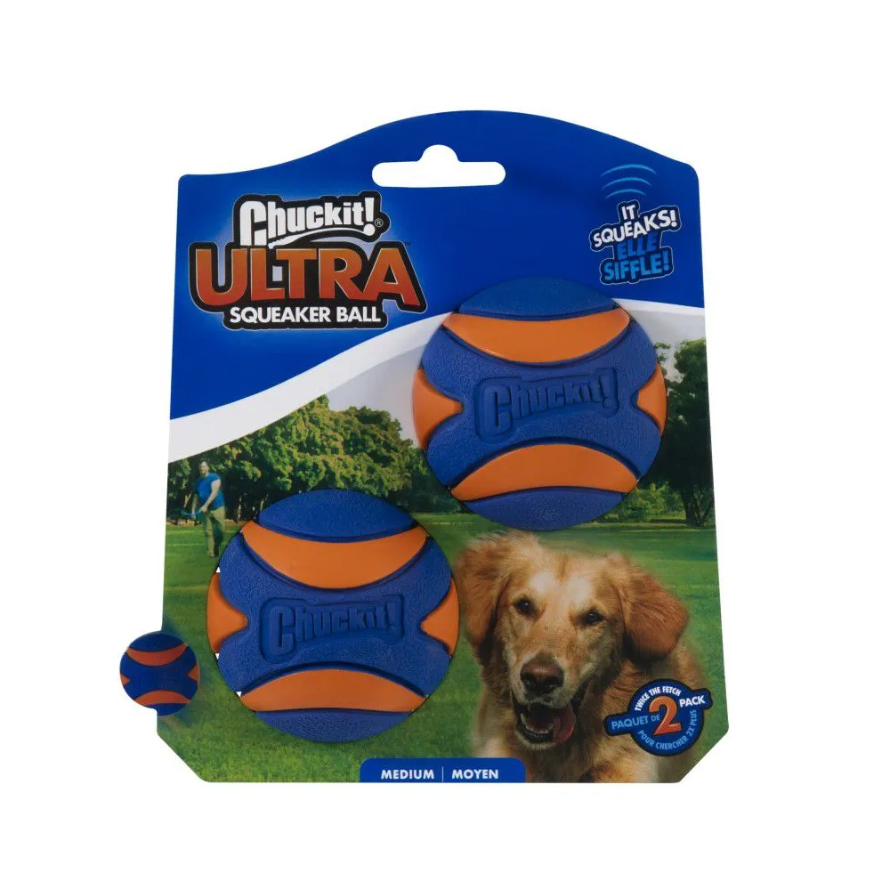 Ultra Squeaker Ball Medium 2Pak