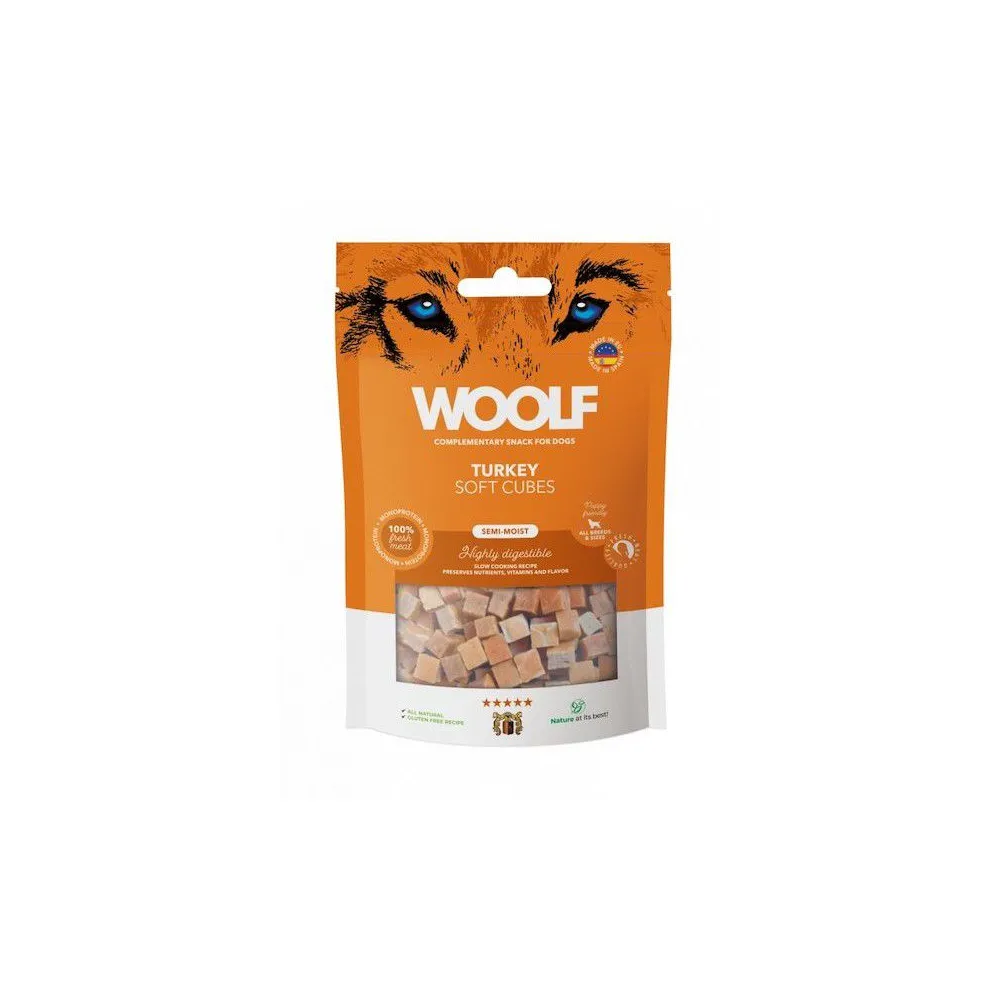 Woolf Soft Przysmak Pies 100G             Monoprotein Cubes Turkey
