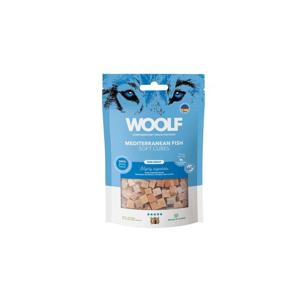 Woolf Soft Cubes - Monoproteinowe Kosteczki z Ryb Śródziemnomorskich 100g