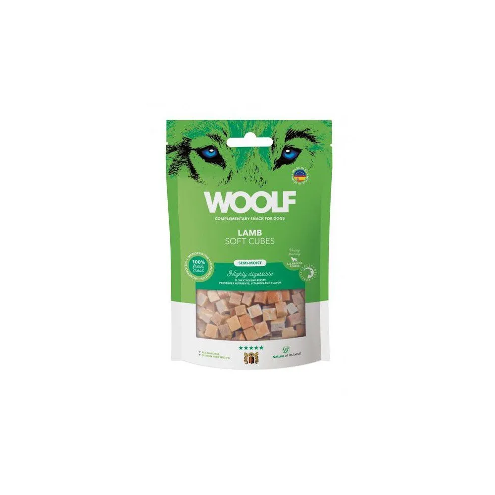 Woolf Soft Przysmak Pies 100G             Monoprotein Cubes Lamb